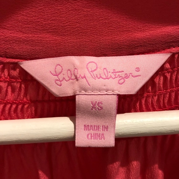 Lilly Pulitzer Elsa coral/pink silk blouse - Picture 2 of 3